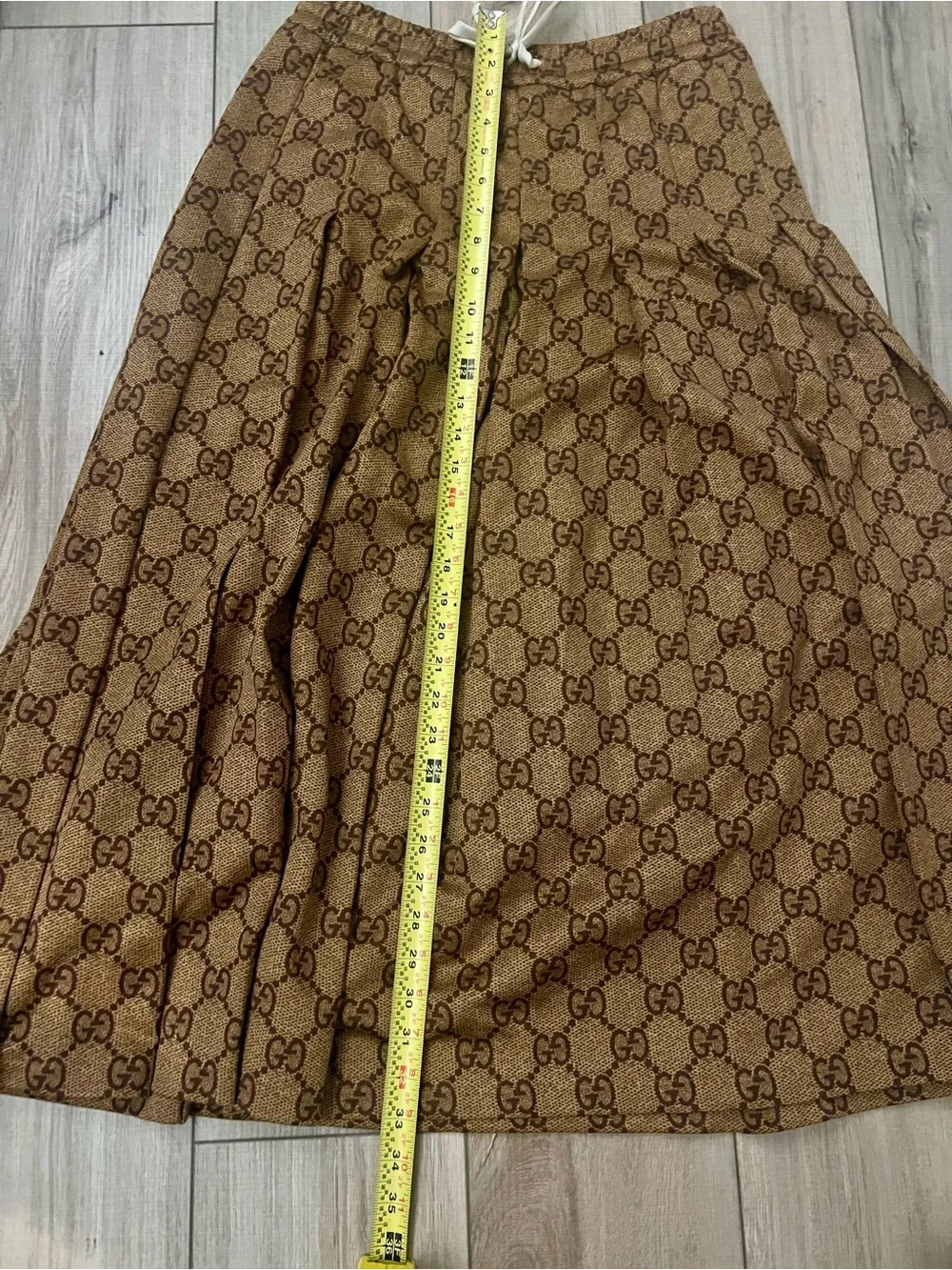 Authentic Gucci GG Monogram Pleated Maxi Skirt – Approx. US M/L